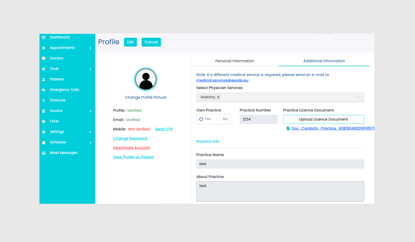 ExaDo web app prototype