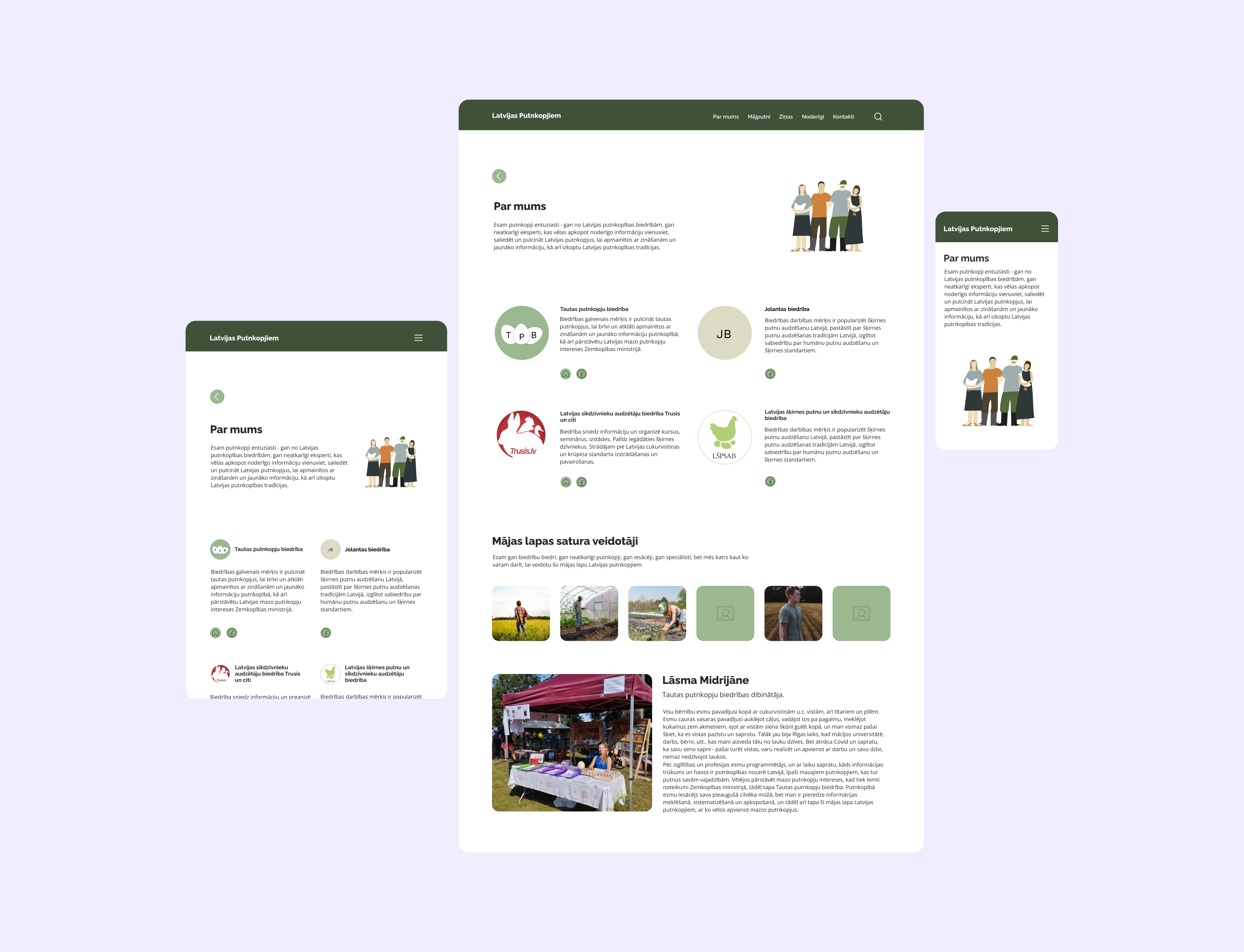 Latvijas Putnkopjiem wireframes